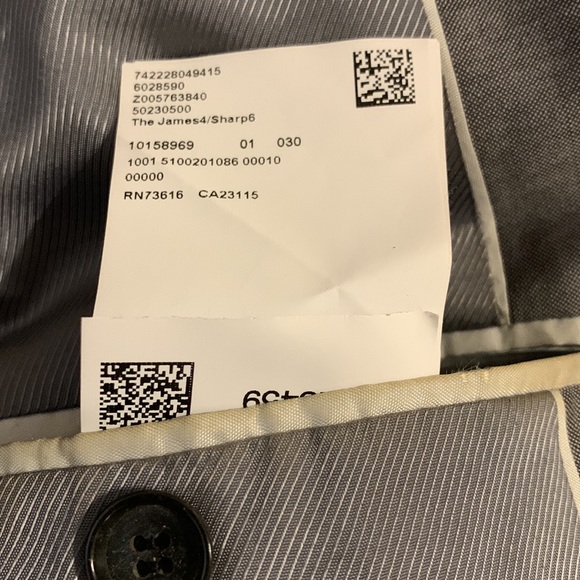 Boss Hugo Guabello Grey double vented blazer jacket size 42L 2 button closure - Picture 15 of 17